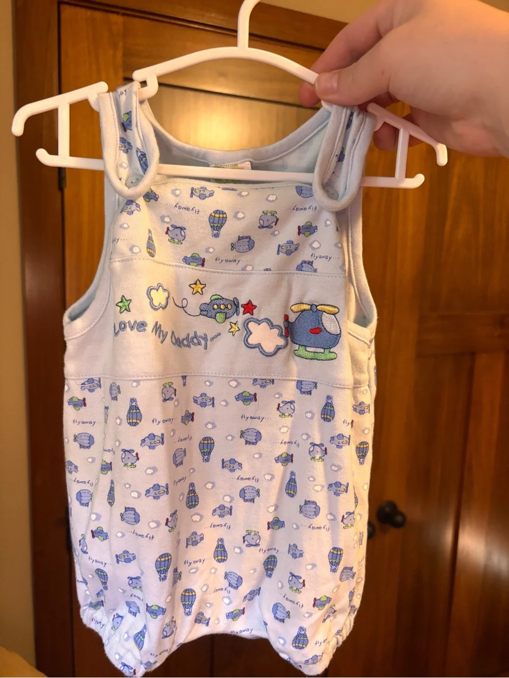 Vintage Baby Romper Airplane Helicopter Hot Air Balloon “I Love My Daddy” Bubble